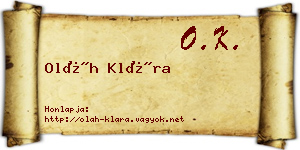 Oláh Klára névjegykártya