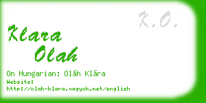 klara olah business card